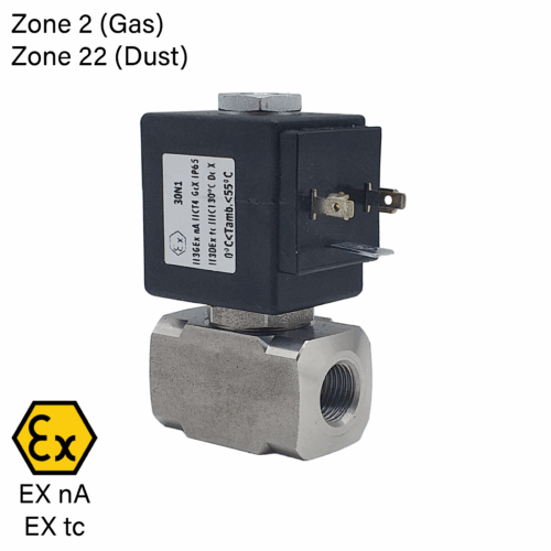 R2IC ¼", ⅜", ½" 2/2 (0 Bar Rated) St. Steel ATEX