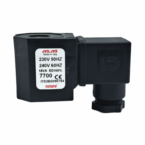 230V AC 50/60Hz coil (7700) and DIN connector